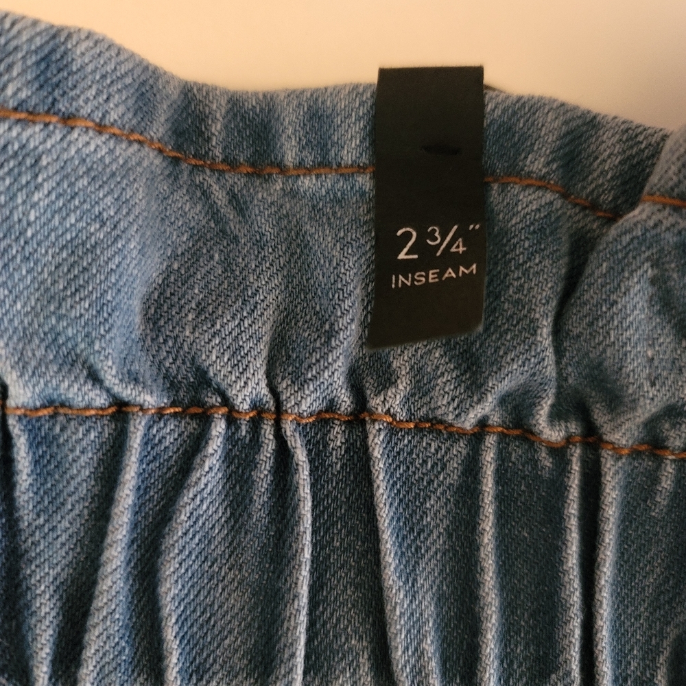 Paper bag high-waisted denim shorts - Picture 3 of 6